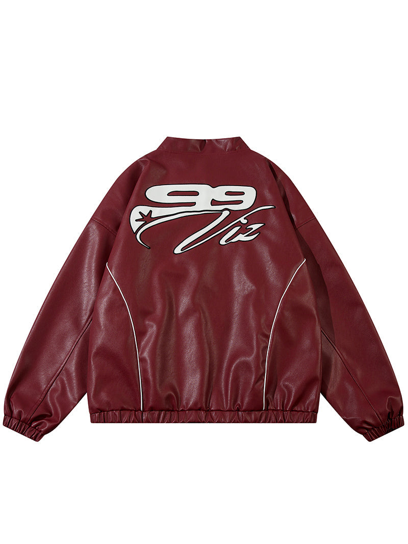 Printed leather jacket