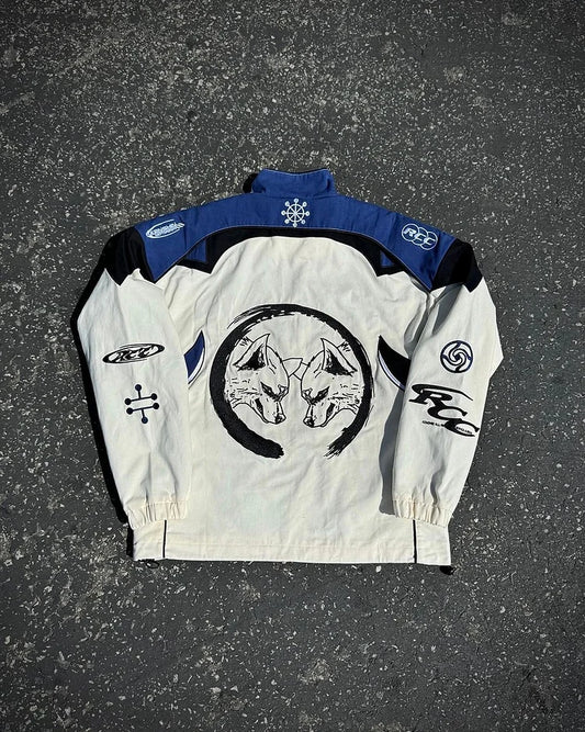 Anime embroidery patchwork jacket