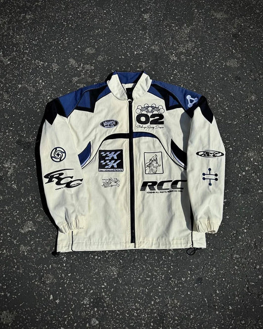 Anime embroidery patchwork jacket